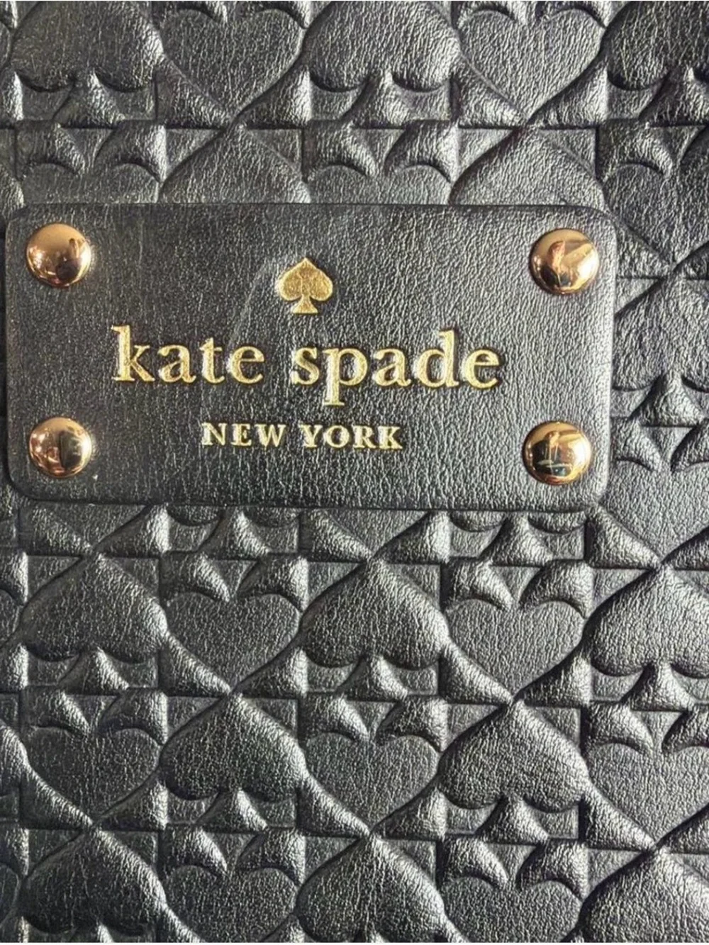 Kate Spade Black Embossed Leather Tote Bag